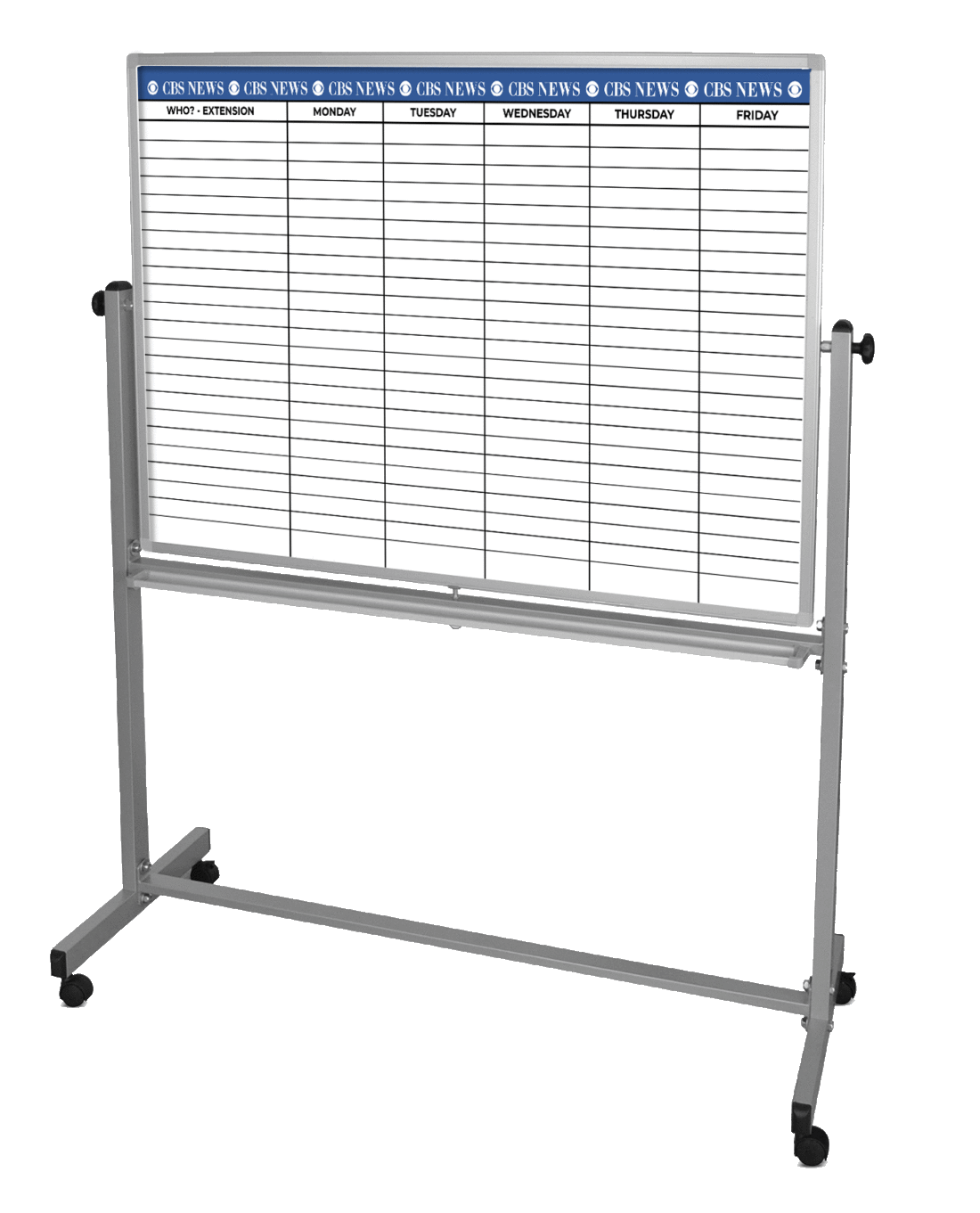 Custom Printed mobile whiteboard for CBS