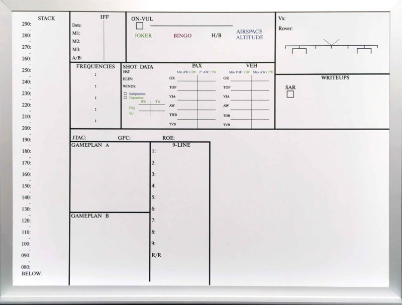 Air Force - Magnetic 24&quot;w x 18&quot;h with full length Tray, custom printed whiteboard