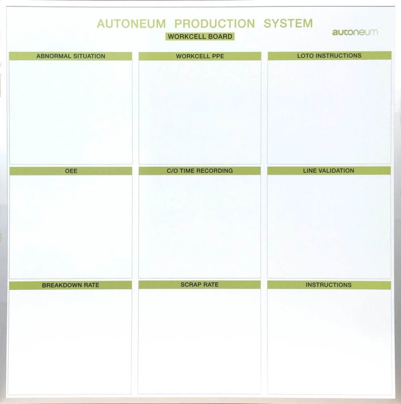 Autoneum Production Work Cell - Magnetic 47&quot;w x 48&quot;h custom printed whiteboard