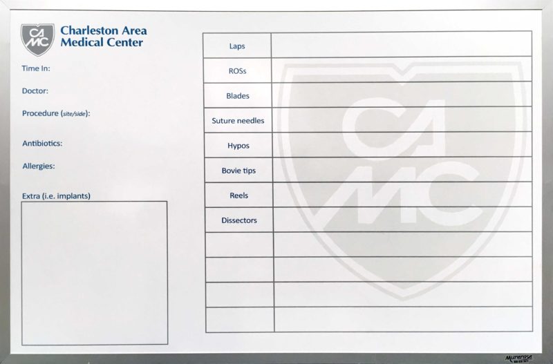 Operating Count Whiteboard- magnetic 36&quot;w x 24&quot;h custom printed dry erase whiteboard with watermark logo