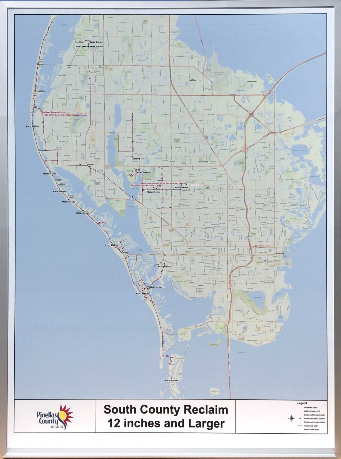 Custom Printed Pinellas County Map Whiteboard Digital Designed Solutions 5551