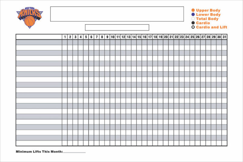 New York Knicks Basketball Training Schedule - Magnetic 72&quot;w x 48&quot;h custom printed monthly tracking