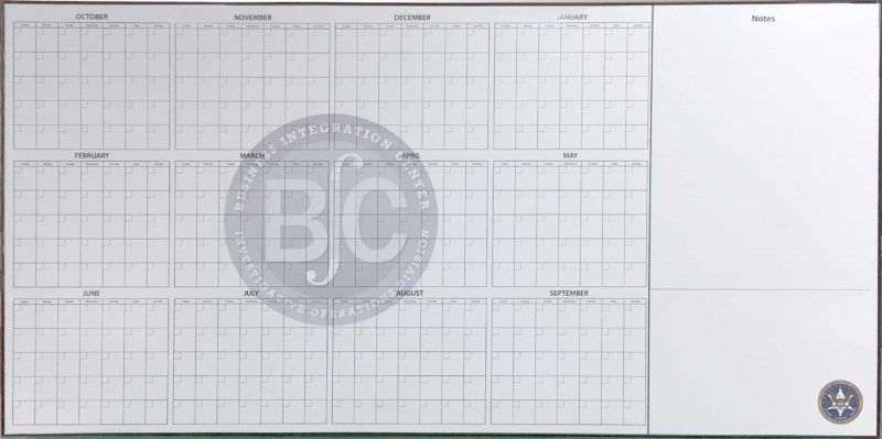 US Marshals Calendar - Magnetic 96"w x 48"h with watermark logo custom printed large board