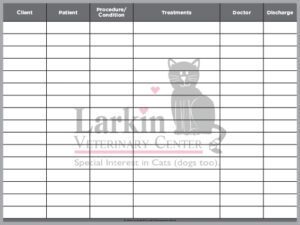 Larkin Veterinary Custom Printed Whiteboard