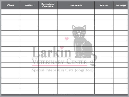 Larkin Veterinary Custom Printed Whiteboard